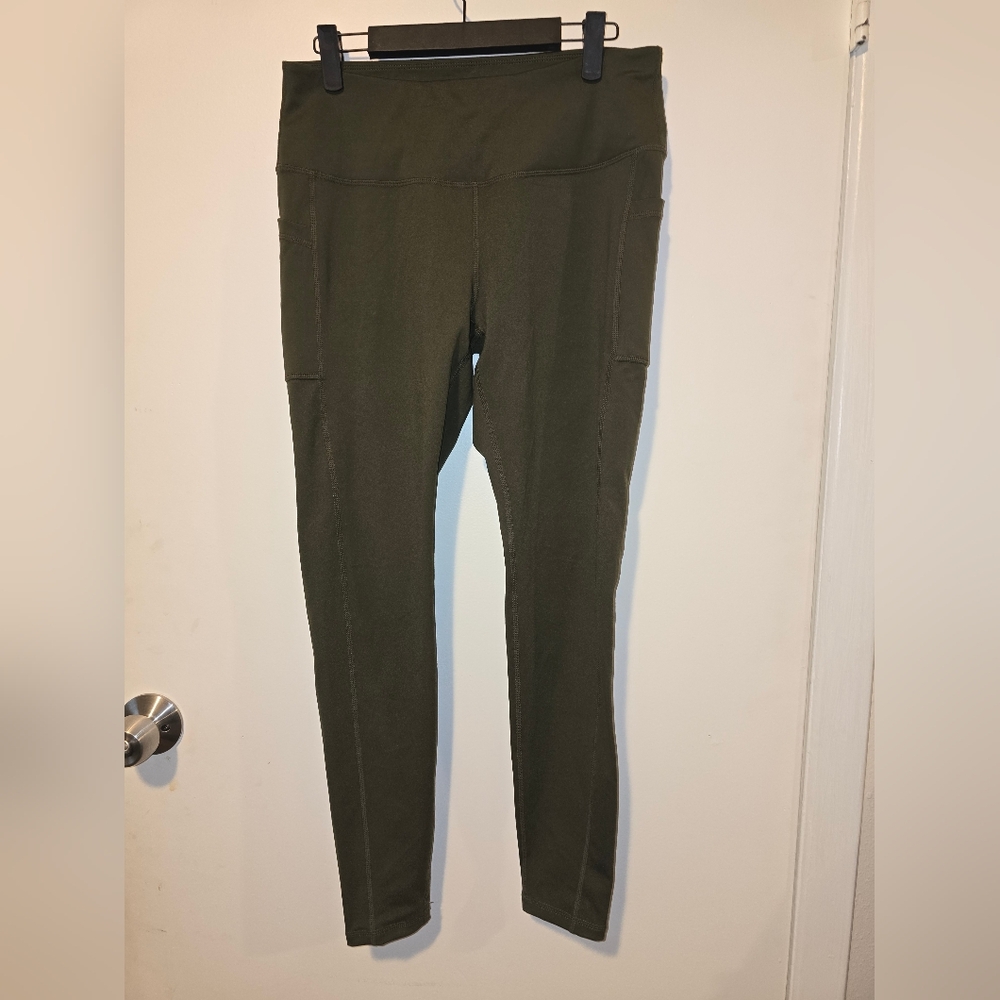 Olive Green High-Waisted Leggings